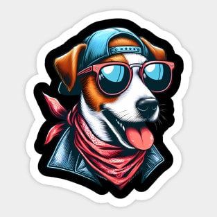 Funny Jack Russell Terrier with Sunglasses Sticker